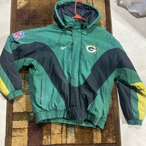 Vintage Green Bay Packer Authentic Reebok Pro Line Jacket
